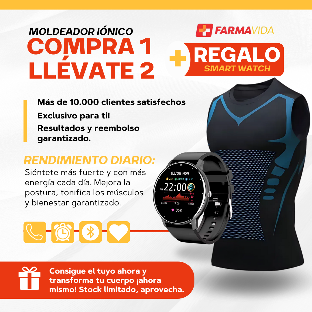 Chaleco Moldeador Iónico FIBER PULSE™ - Compra 1 y Obtén 2 + Smartwatch